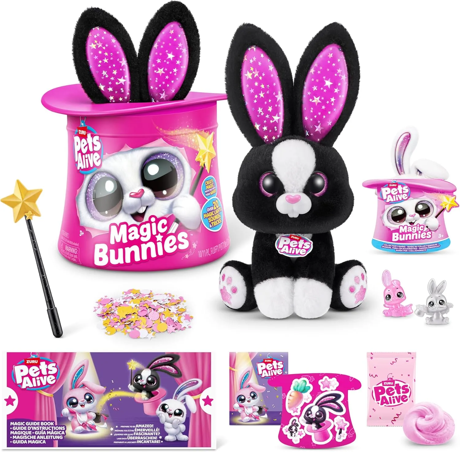 Pets Alive Magic Bunnies (Sootie) by ZURU Electronic Plush Unboxing Surprise Interactive Magic Toy