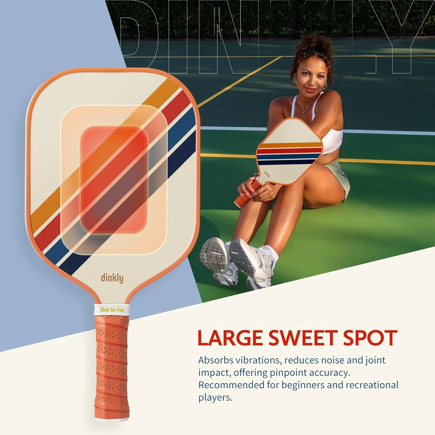 Pickleball Paddles Set of 2, USAPA Approved Graphite/Fiberglass Pickleballs Racket, 2 Rackets, 4 Balls and 1 Protable Carry Bag, Retro Pickle Ball Set for Men Women
