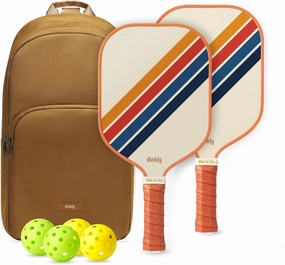 Pickleball Paddles Set of 2, USAPA Approved Graphite/Fiberglass Pickleballs Racket, 2 Rackets, 4 Balls and 1 Protable Carry Bag, Retro Pickle Ball Set for Men Women