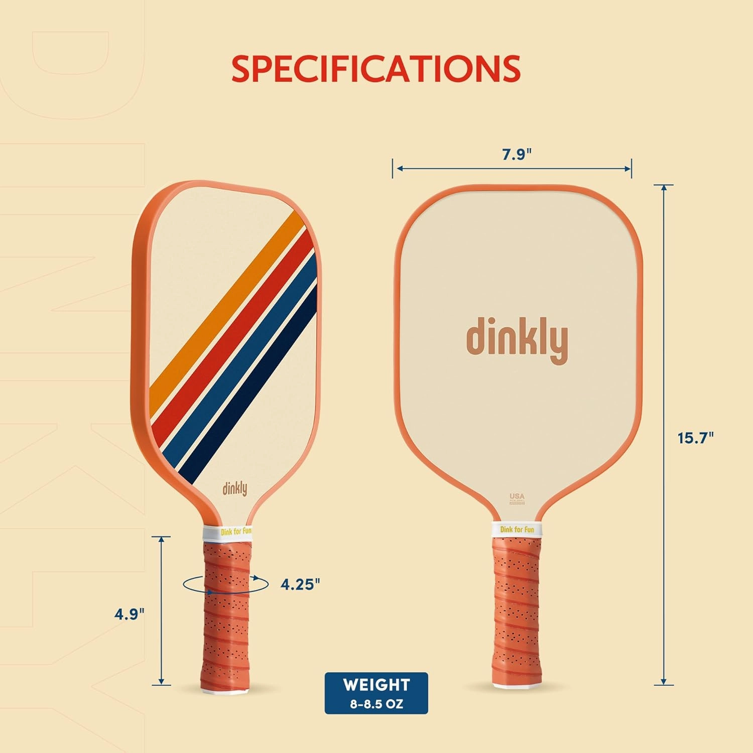 Pickleball Paddles Set of 2, USAPA Approved Graphite/Fiberglass Pickleballs Racket, 2 Rackets, 4 Balls and 1 Protable Carry Bag, Retro Pickle Ball Set for Men Women