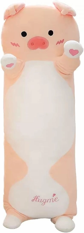 Pink Pig Plush Toy, Long Pig Stuffed Animal, Cute Pig Plush Sleeping Pillow for Kids & Girlfriends (35.4inch/90cm)