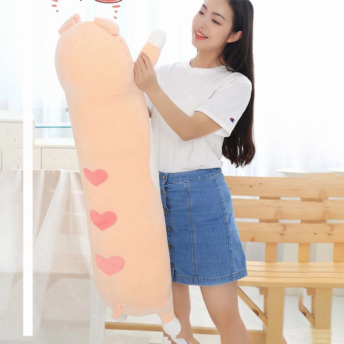 Pink Pig Plush Toy, Long Pig Stuffed Animal, Cute Pig Plush Sleeping Pillow for Kids & Girlfriends (35.4inch/90cm)