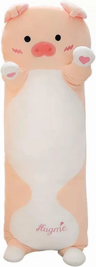 Pink Pig Plush Toy, Long Pig Stuffed Animal, Cute Pig Plush Sleeping Pillow for Kids & Girlfriends (35.4inch/90cm)