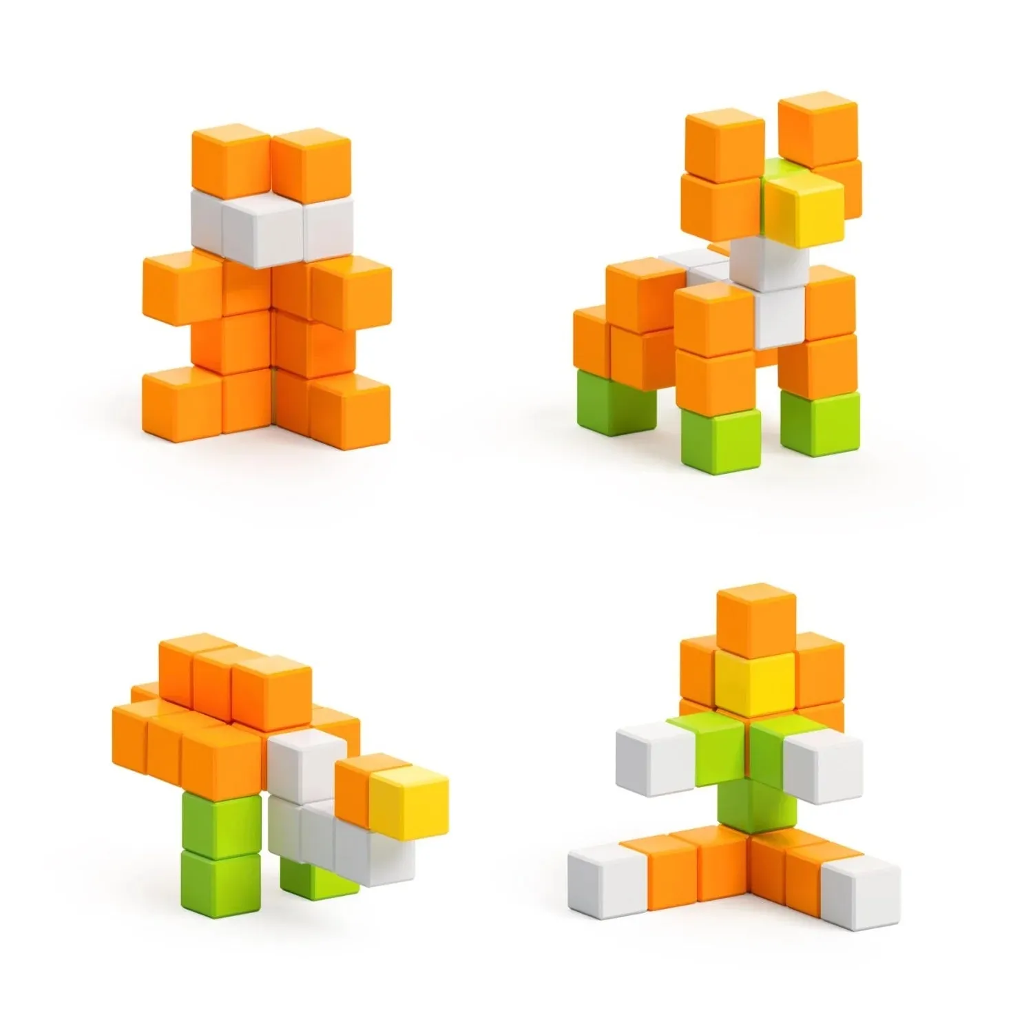 Pixio Flower 24 Magnetic Blocks in 4 Colors