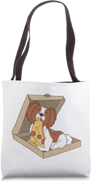 Pizza Papillon Dog Tote Bag