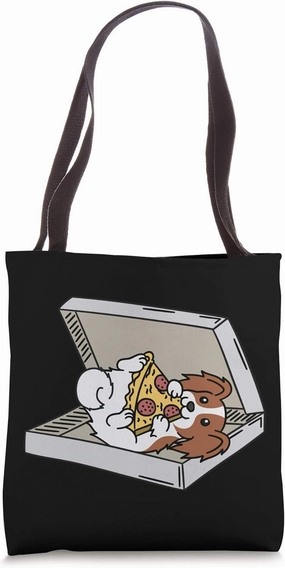 Pizza Papillon Dog Tote Bag