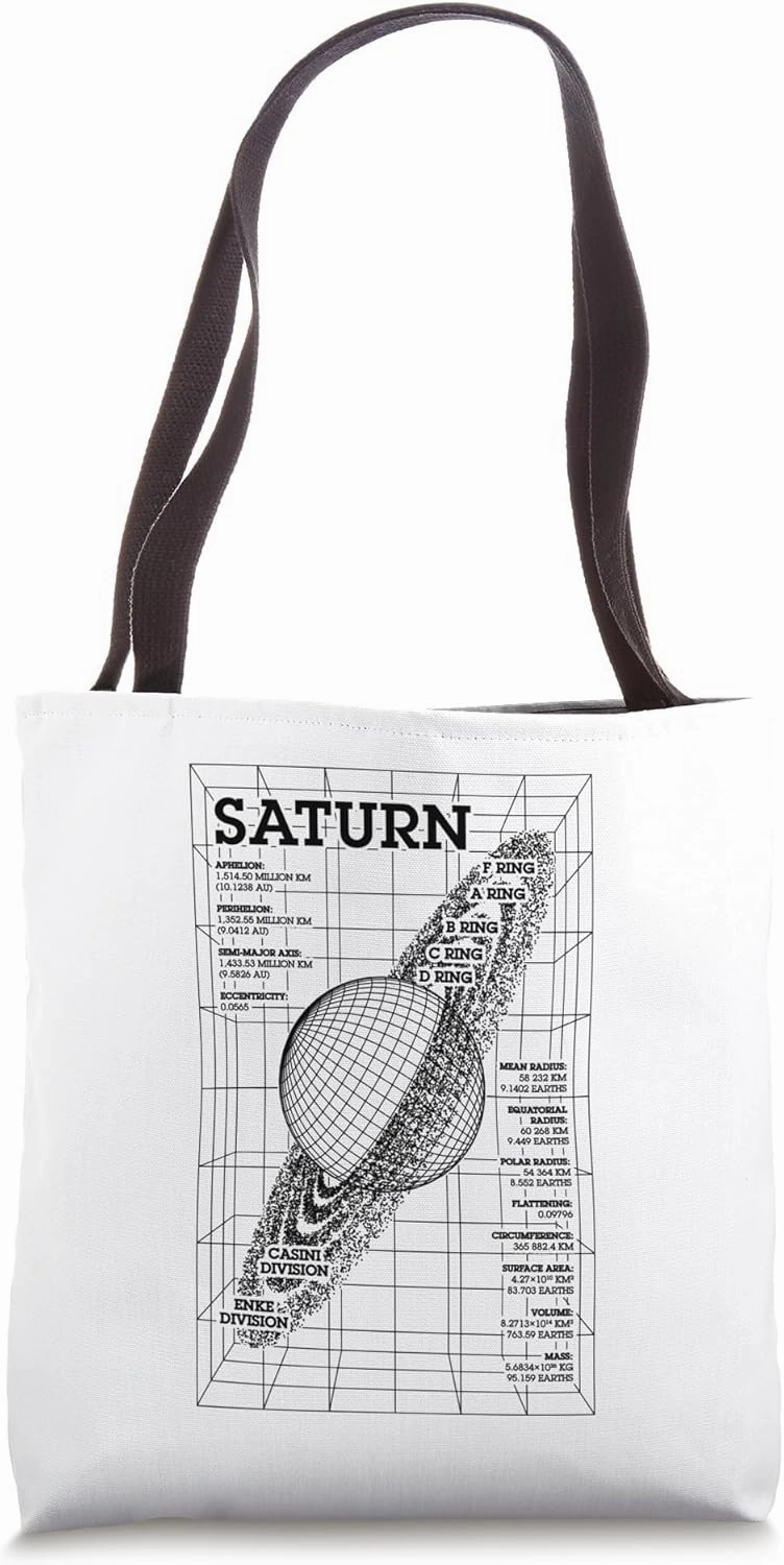 Planet Saturn Rings Outer Space Astronomy Science Astronomer Tote Bag