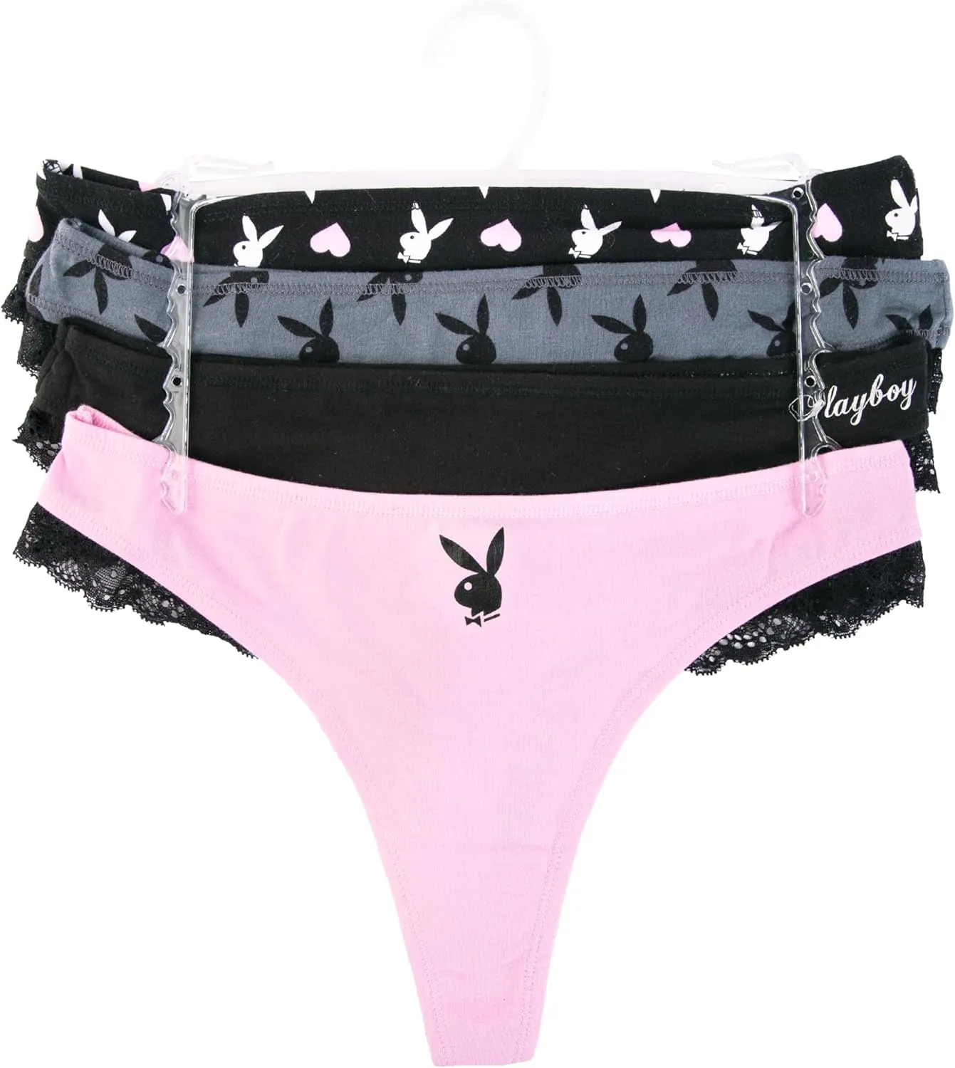 Playboy Women's Juniors Ladies Bunny Print Underwear and Sports Bra Sets in Sizes XXS-XL