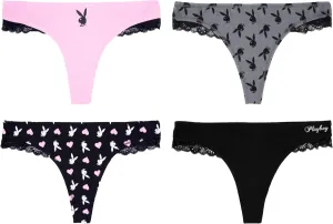 Playboy Women's Juniors Ladies Bunny Print Underwear and Sports Bra Sets in Sizes XXS-XL