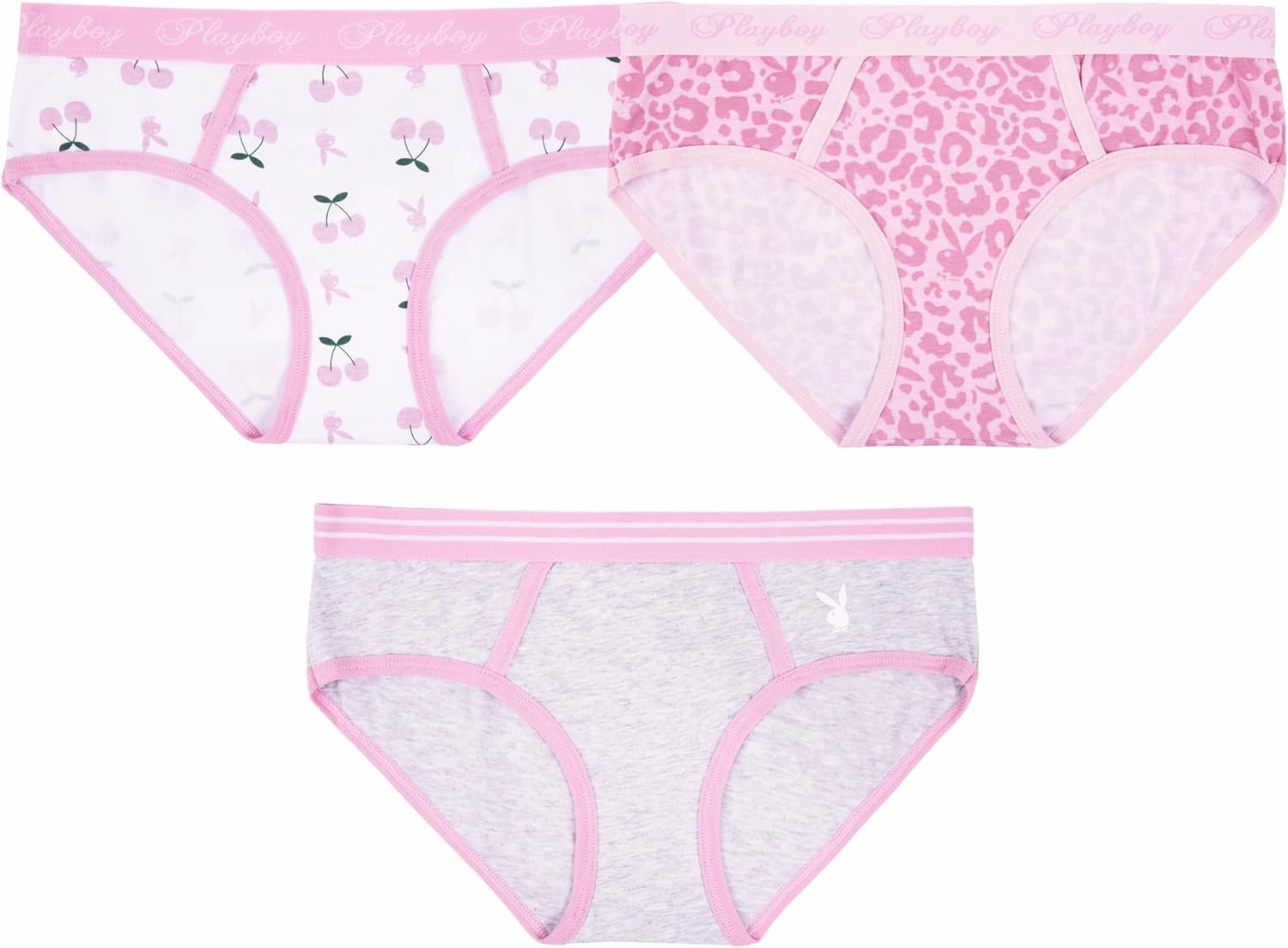 Playboy Women's Juniors Ladies Bunny Print Underwear and Sports Bra Sets in Sizes XXS-XL