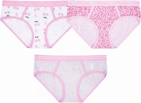Playboy Women's Juniors Ladies Bunny Print Underwear and Sports Bra Sets in Sizes XXS-XL