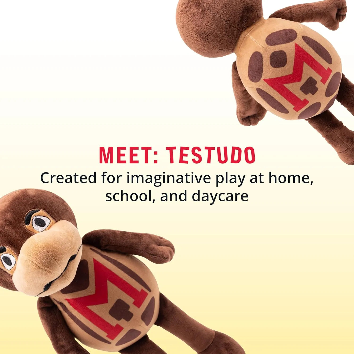 Playtime by Eimmie 14" Maryland Testudo Plush Doll – Soft Rag Doll Mascot for College Football Fans, Sports-Themed Plush Figure for Kids, Toddlers & Collectors, Surface Washable