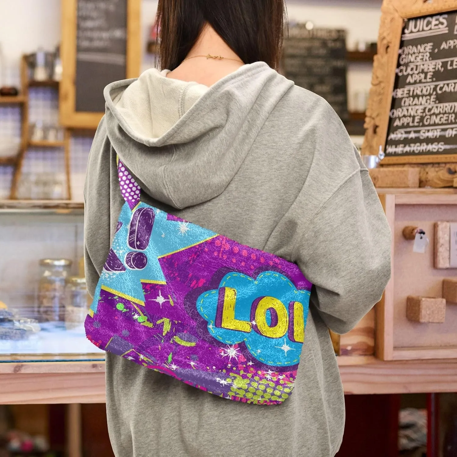 Plush Underarm Bag Ladies Fluffy Shoulder Bag Women Furry Fashions Tote Bag Plush Handbag for Autumn and Winter Multicolor 1