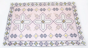 Plush Velvety 'Boho Bliss' Washable Playmat and Protective Rug Slipcover in Blush, 4' x 6'