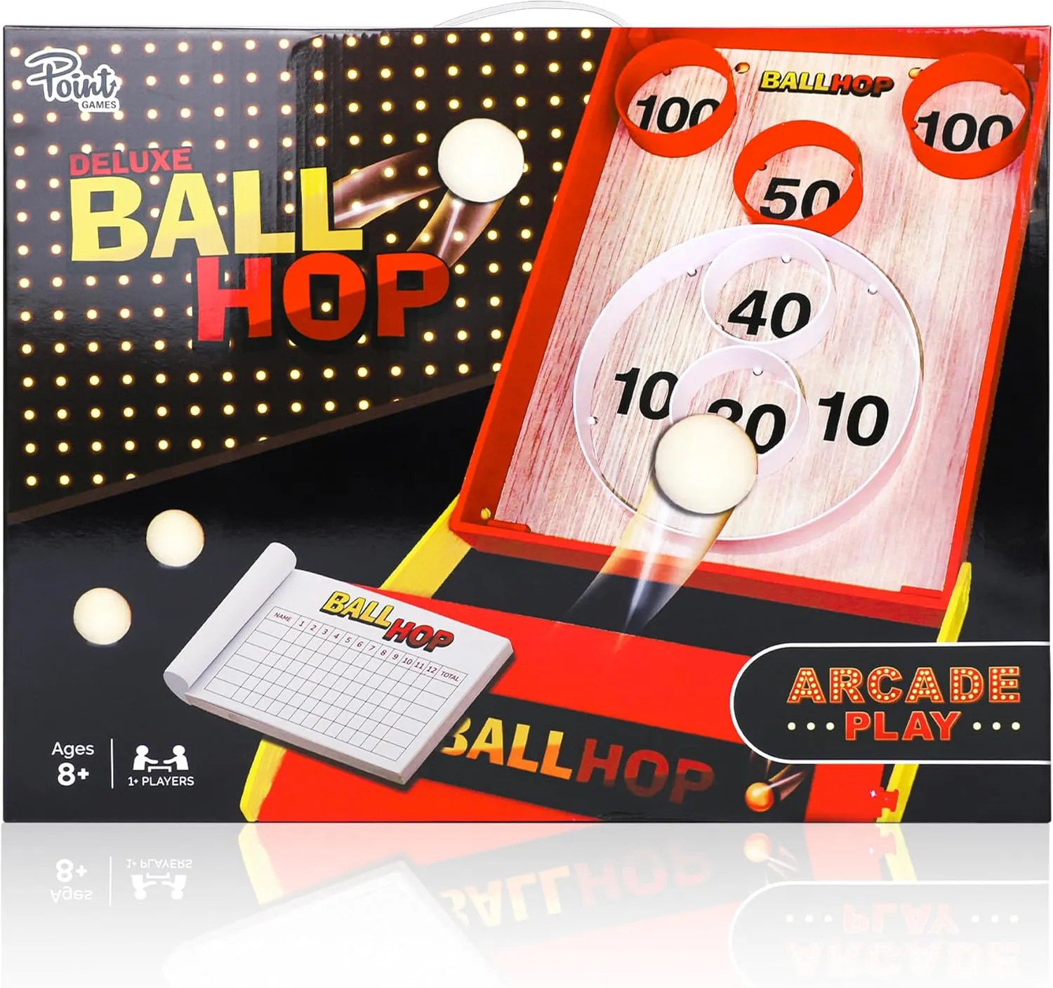 Point Games Ball Hop Game - Collapsible Arcade Games Indoor and Outdoor - Solo or Team Home Game for Party Activity Birthday - Easy Setup