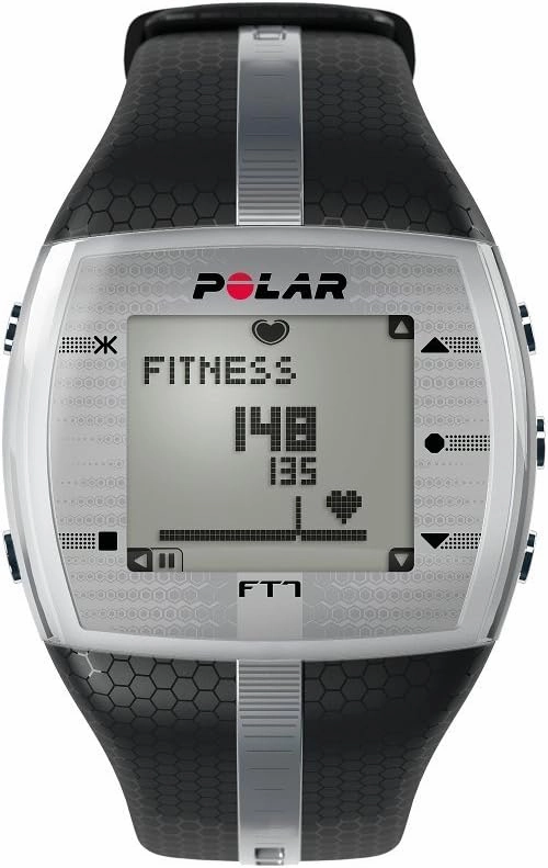 POLAR FT7 Men's Heart Rate Monitor Watch M- XXL Strap (Black/Silver)