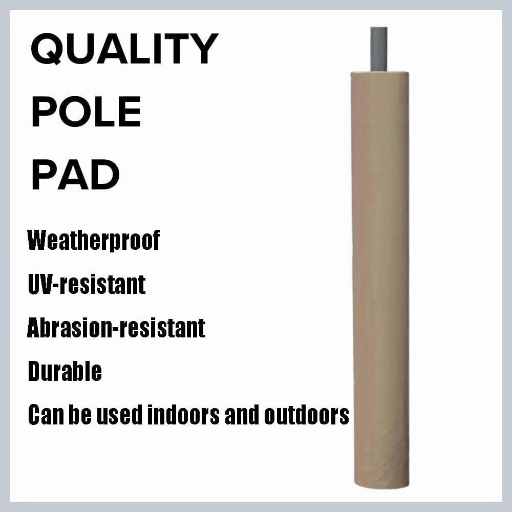 Pole Pad 6 FT Tall 2”Thick Foam All-Weather Durable UV-Resistant Waterproof Basketball Pole Padding Weatherproof Pickleball Pole Pads(Black,8 Inch Diameter)
