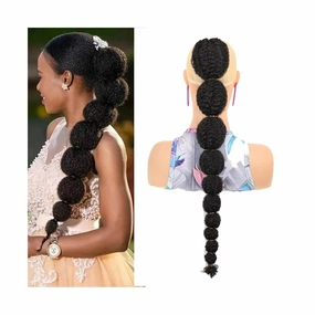 Ponytail Extension Synthetic Ponytail Hair Extension for Black Women, 18/24inch Afro Puff Bubble Lantern Braid Drawstring Ponytail Clip on Pony Tail Hair Extension Pony Tail Hair(24inches)