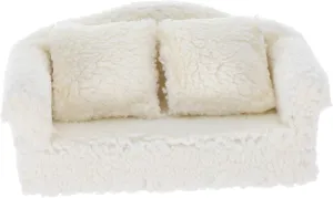POPETPOP Dollhouse Miniature Sofa with Removable Cushions Compact for Dolls Realistic Tiny Couch Model for Cozy Spaces and Scene Decoration