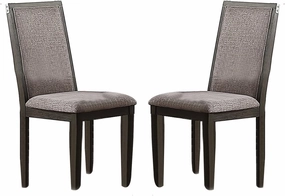 Poundex, Grey Dining Chair with Upholstered Cushion, (Set of 2)