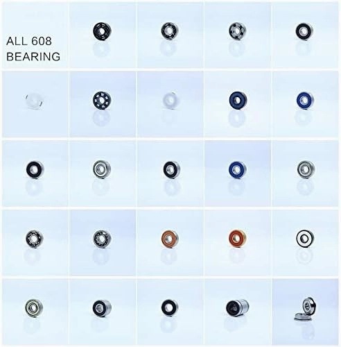 Power Transmission Products ABEC9 608 2RS Inline Roller Skate Wheel Bearing 608 RS Anti Rust Skateboard Ball Bearings 608RS Red Sealed Shaft Small Size Bearing 8x22x7 mm Ball Bearings(608RS A5 CNC 10P