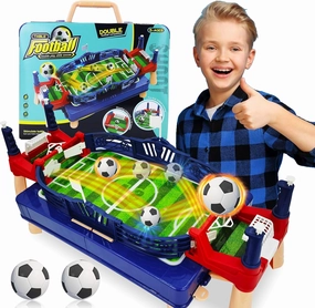 PowerKing Tabletop Foosball Tables with Protable Box, Mini Tabletop Foosball Table Games Competitive Sports Games, Tabletop Slingshot Games Toys for Fun Family
