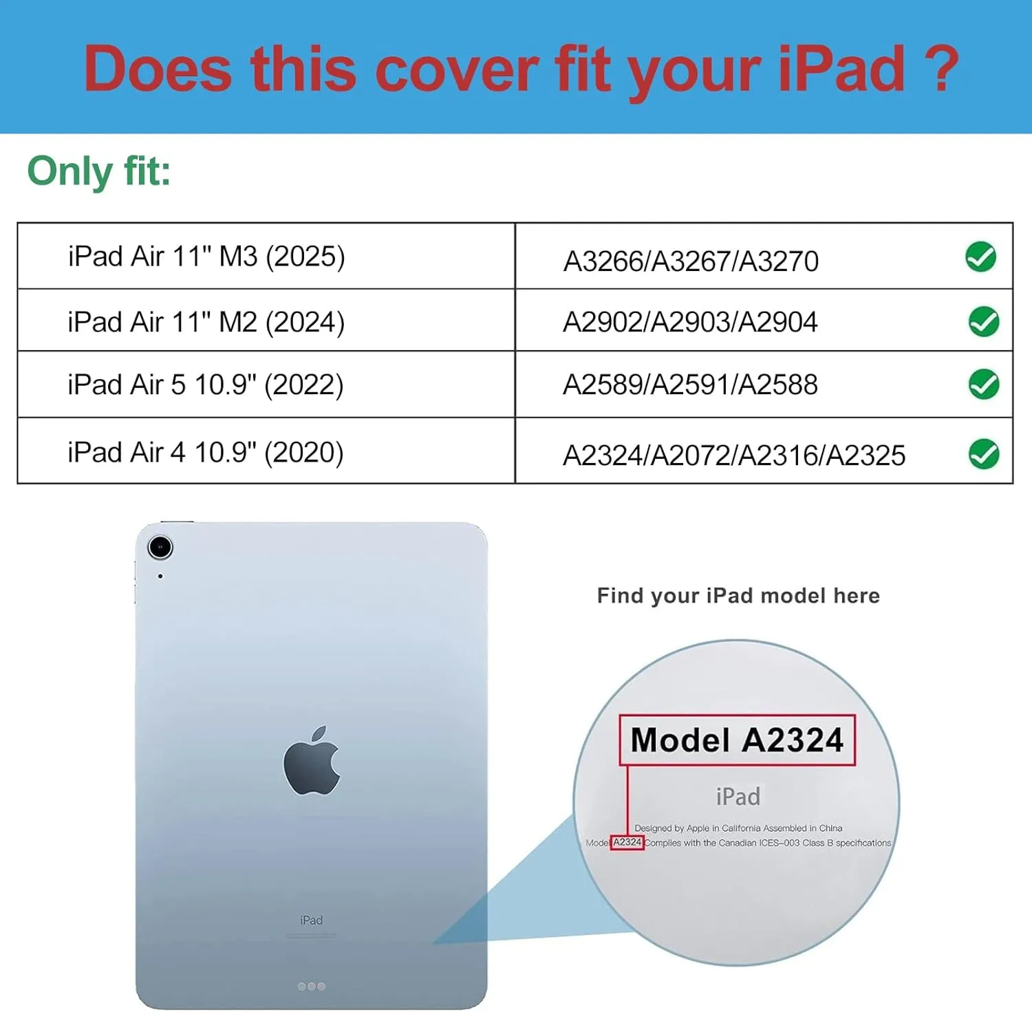 ProCase Smart Case for iPad Air 11-inch M3 M2 2025 2024/10.9 Air 5th 4th Generation 2022 2020, Protective Cover for Air 5 4 -Blue