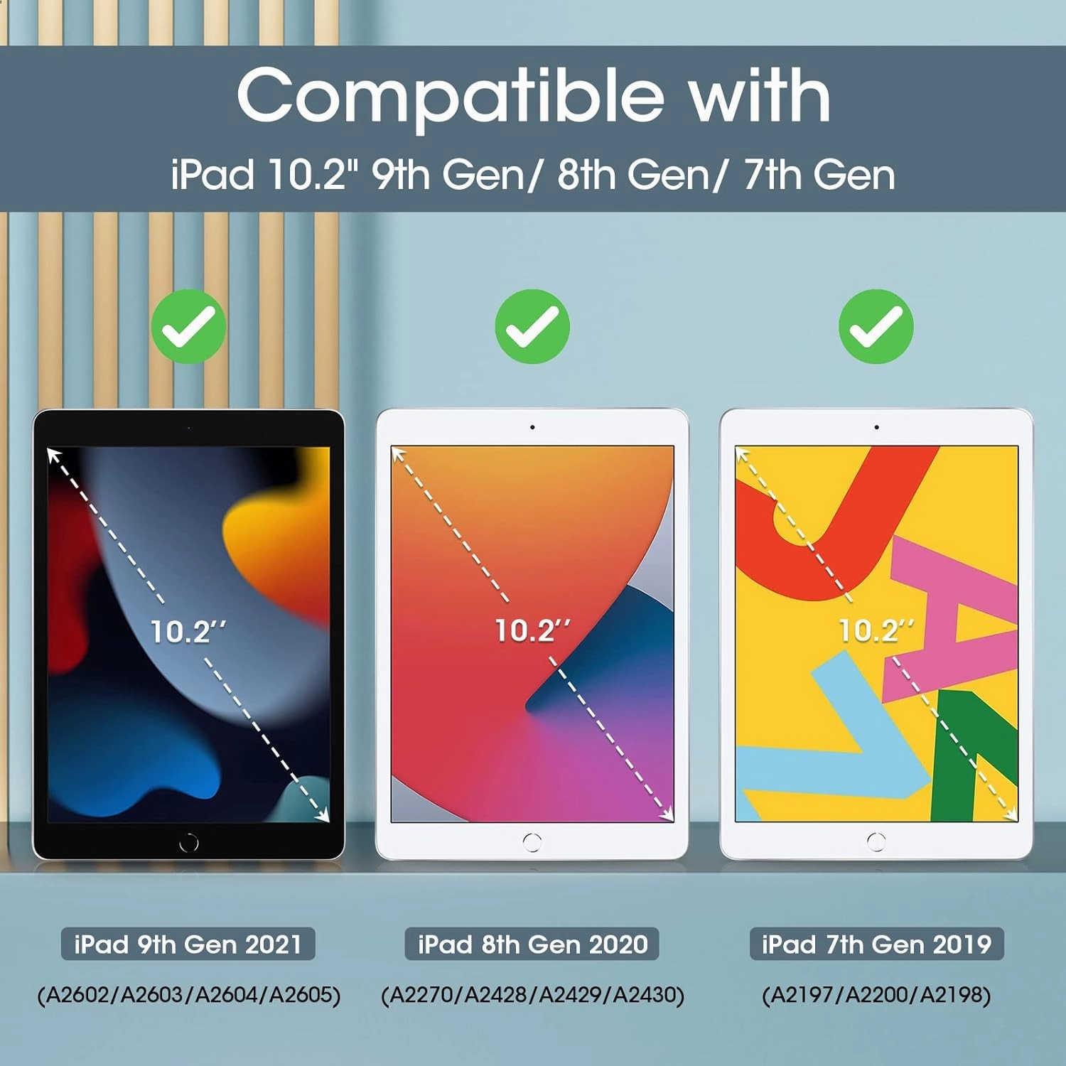 ProCase for iPad 9th Generation 2021/ iPad 8th Generation 2020/ iPad 7th Generation 2019 Case, 10.2 iPad Case iPad Cover 9th Generation -Blue