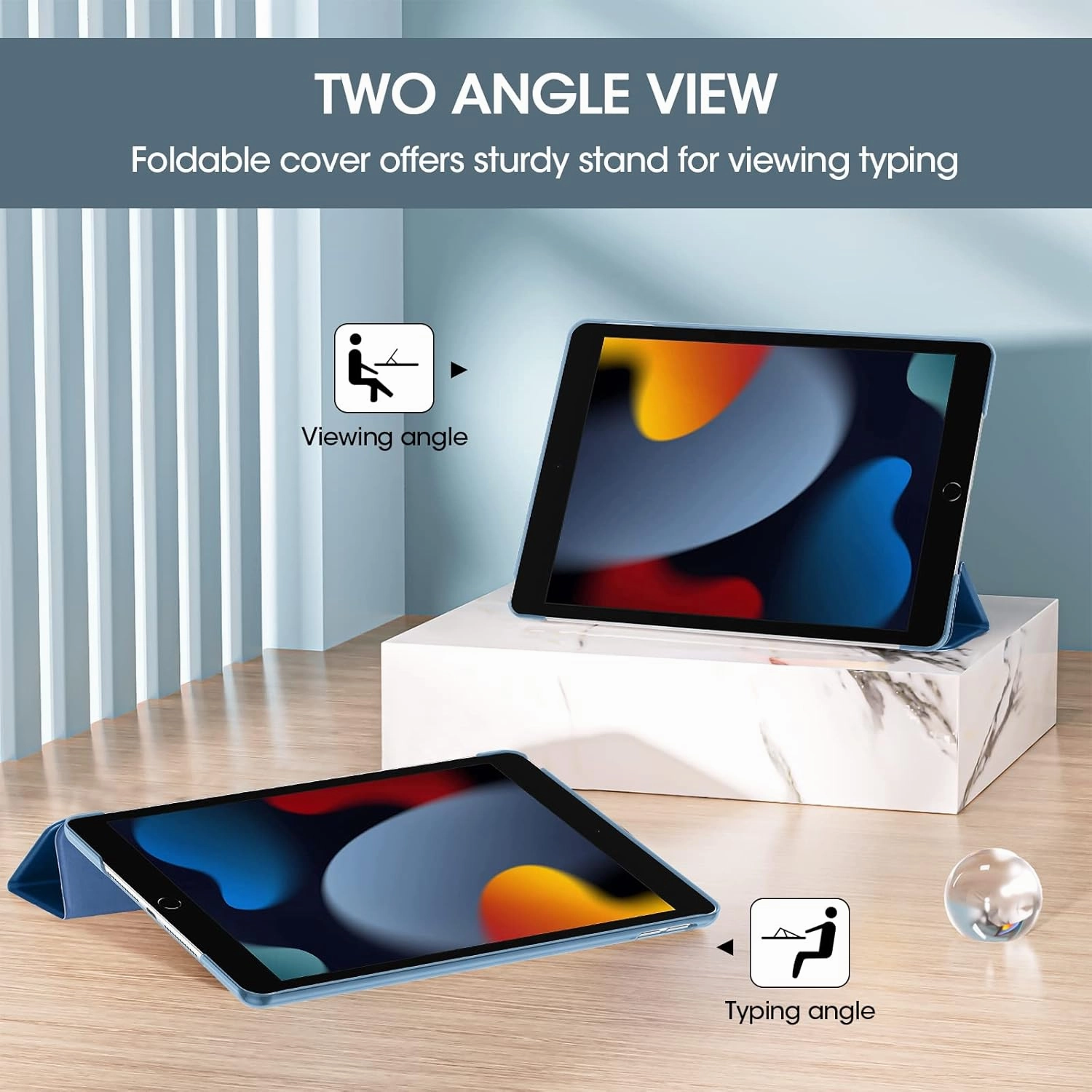 ProCase for iPad 9th Generation 2021/ iPad 8th Generation 2020/ iPad 7th Generation 2019 Case, 10.2 iPad Case iPad Cover 9th Generation -Blue