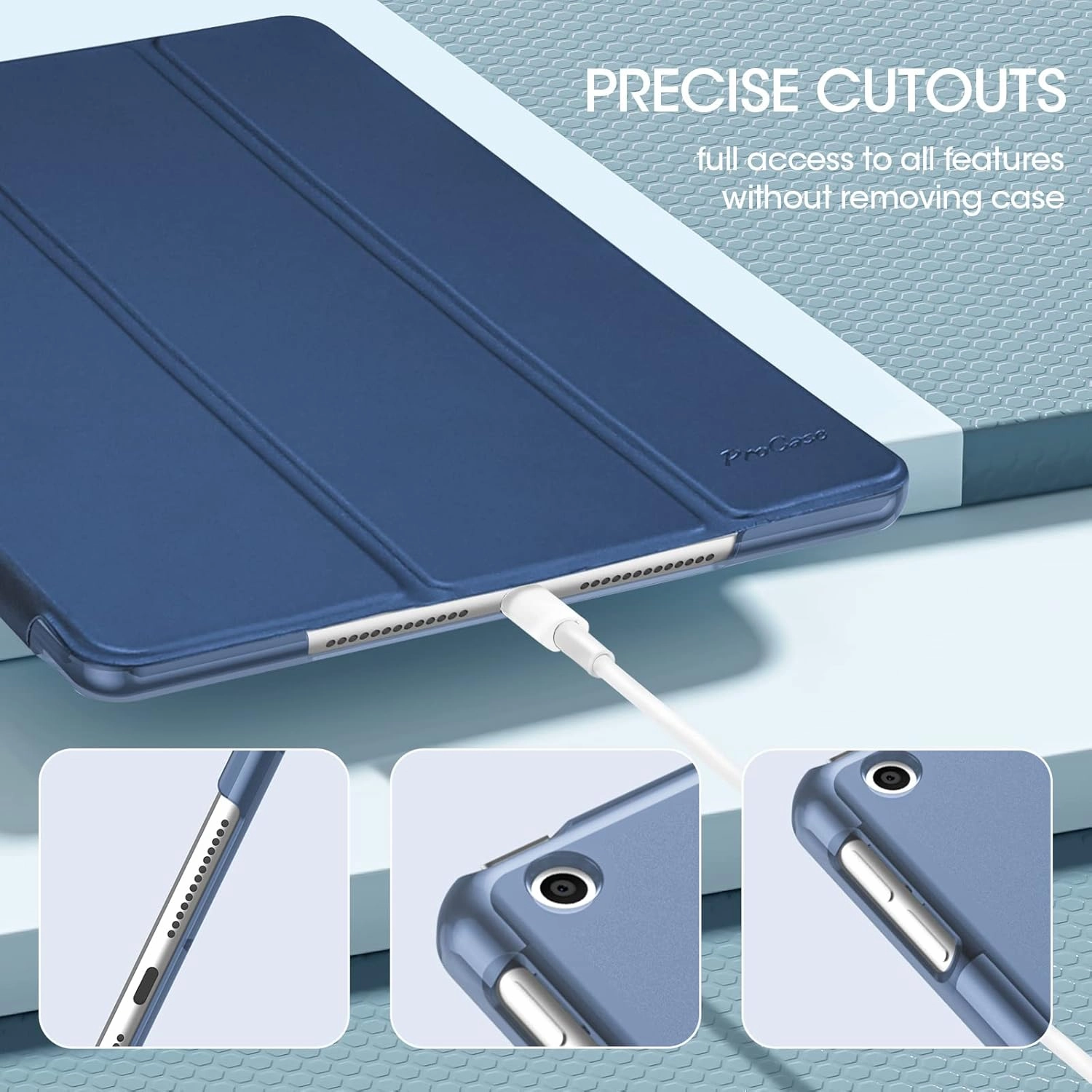 ProCase for iPad 9th Generation 2021/ iPad 8th Generation 2020/ iPad 7th Generation 2019 Case, 10.2 iPad Case iPad Cover 9th Generation -Darkblue