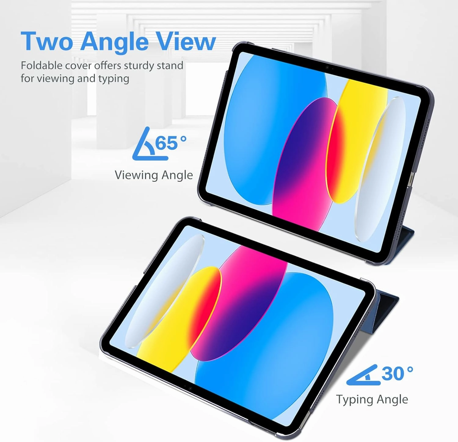 ProCase for iPad (A16) 11th Generation 11 Inch 2025/ iPad 10th Generation 10.9 Inch 2022 Case, Slim Smart Cover with Translucent Hard Shell Back, Supports Touch ID, Auto Wake/Sleep -Darkblue