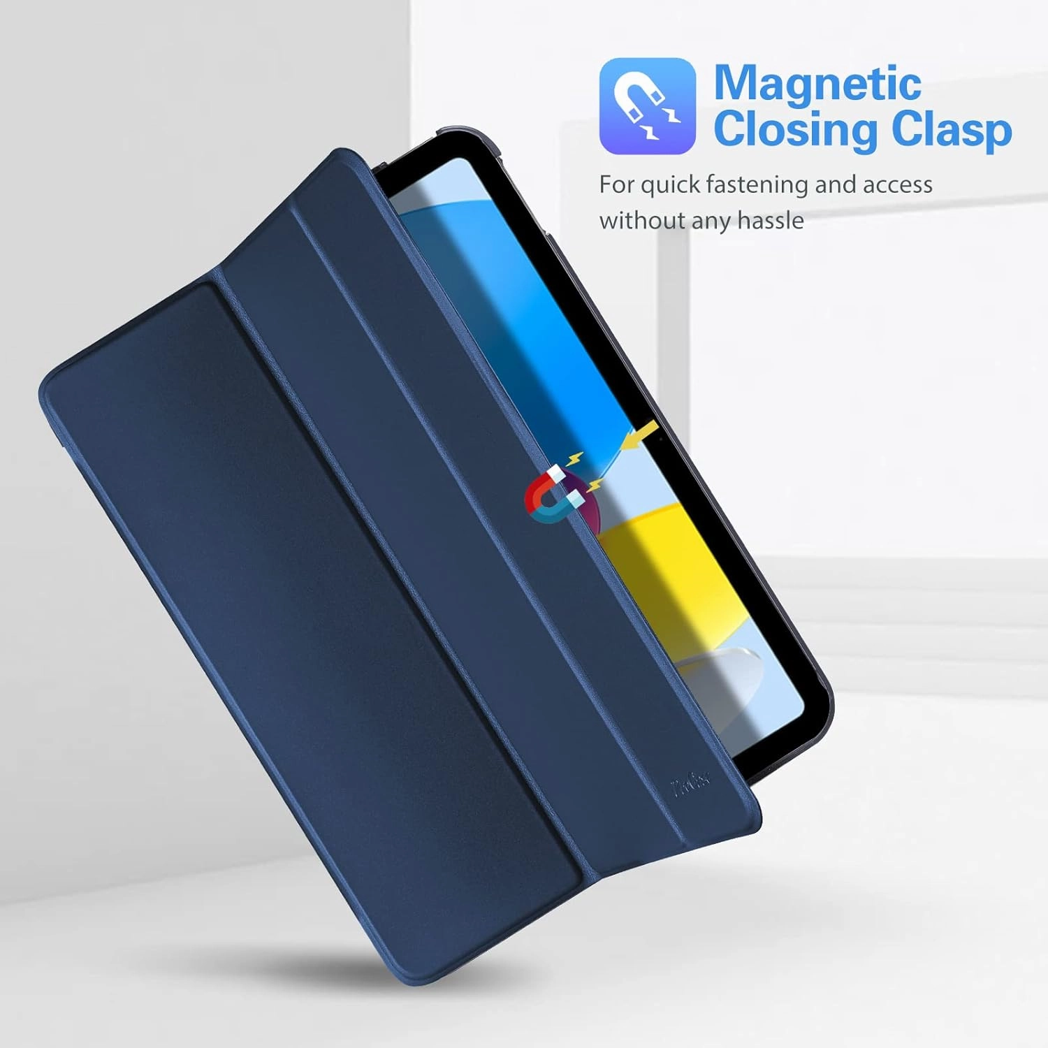 ProCase for iPad (A16) 11th Generation 11 Inch 2025/ iPad 10th Generation 10.9 Inch 2022 Case, Slim Smart Cover with Translucent Hard Shell Back, Supports Touch ID, Auto Wake/Sleep -Darkblue
