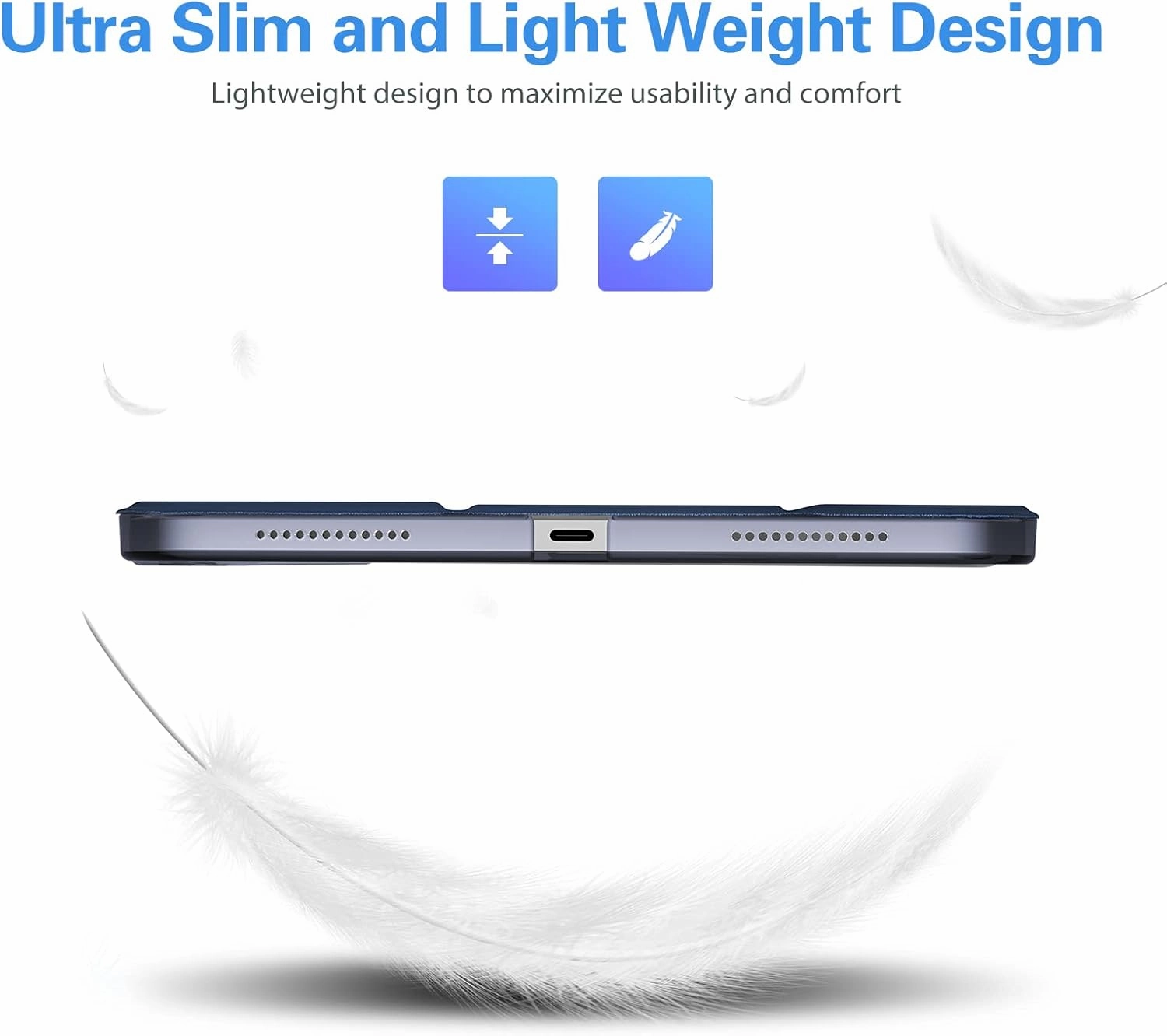 ProCase for iPad (A16) 11th Generation 11 Inch 2025/ iPad 10th Generation 10.9 Inch 2022 Case, Slim Smart Cover with Translucent Hard Shell Back, Supports Touch ID, Auto Wake/Sleep -Darkblue