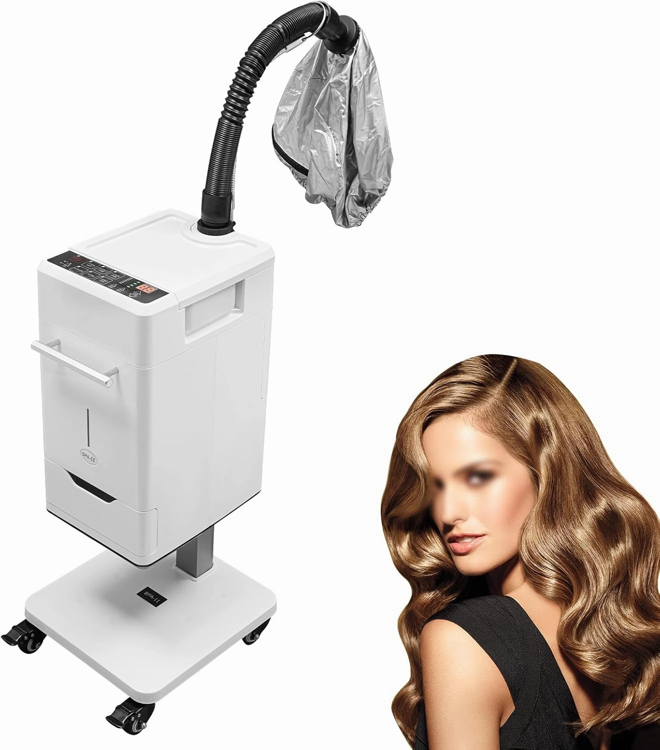 Professional Hair Steamer, 110V 500W Vertical Nano Anion Hair Color Processor Stand Hair Care Hair Repair Salon Spa Equipment or Hydration, Dry Hair Treatment-Heated Steamer for Spa, Home Use 32-140℉