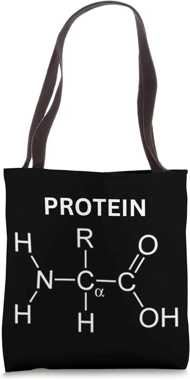 Protein Molecule - Fit Science Powerful Gym Gains Molecule Tote Bag