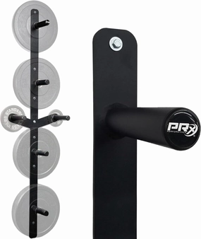PRx Performance Profile Weight Plate Storage 3-Peg or 4-Peg Wall-Mounted Vertical Bumper weight plate Holder garage Workouts, home or commercial gym 2-Inch Barbell Plates