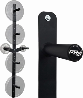 PRx Performance Profile Weight Plate Storage 3-Peg or 4-Peg Wall-Mounted Vertical Bumper weight plate Holder garage Workouts, home or commercial gym 2-Inch Barbell Plates