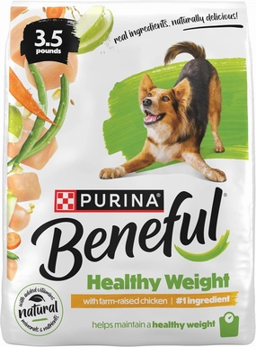 Purina Beneful Healthy Weight With Farm-Raised Chicken Natural Dog Food Dry Formula With Added Vitamins, Minerals and Nutrients - (Pack of 4) 3.5 lb. Bags