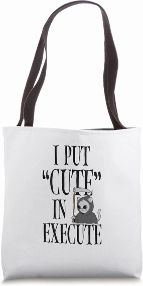Put Cute In Execute Halloween Costume Scary Halloween Party Tote Bag