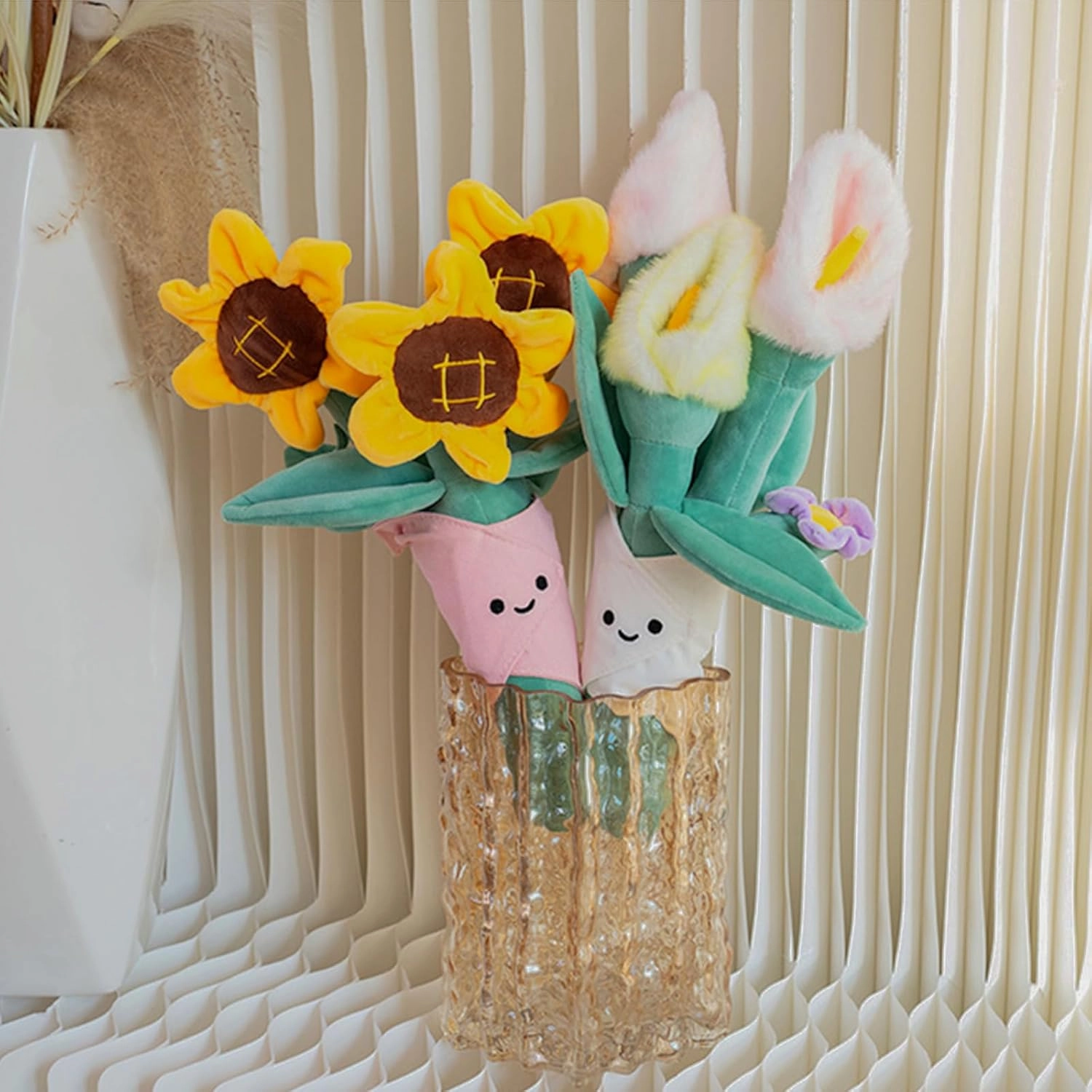 QYN Stuffed Flower Plush Bouquet Flowers Decor Funny Gifts for Women Friends