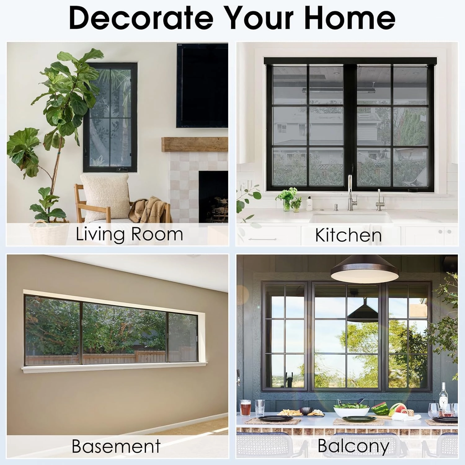 rabbitgoo One Way Window Film Daytime Privacy Mirror Window Tint for Home Office, Heat Control Sun Blocking Anti UV Reflective Tinting Film Glass Window & Door Covering, 23.6 Inch X 13.1 Feet, Silver