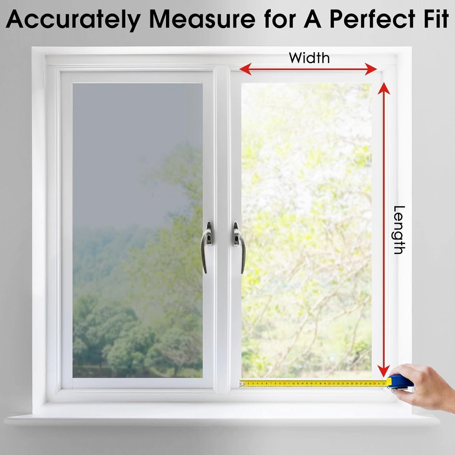 rabbitgoo One Way Window Film Daytime Privacy Mirror Window Tint for Home Office, Heat Control Sun Blocking Anti UV Reflective Tinting Film Glass Window & Door Covering, 23.6 Inch X 13.1 Feet, Silver