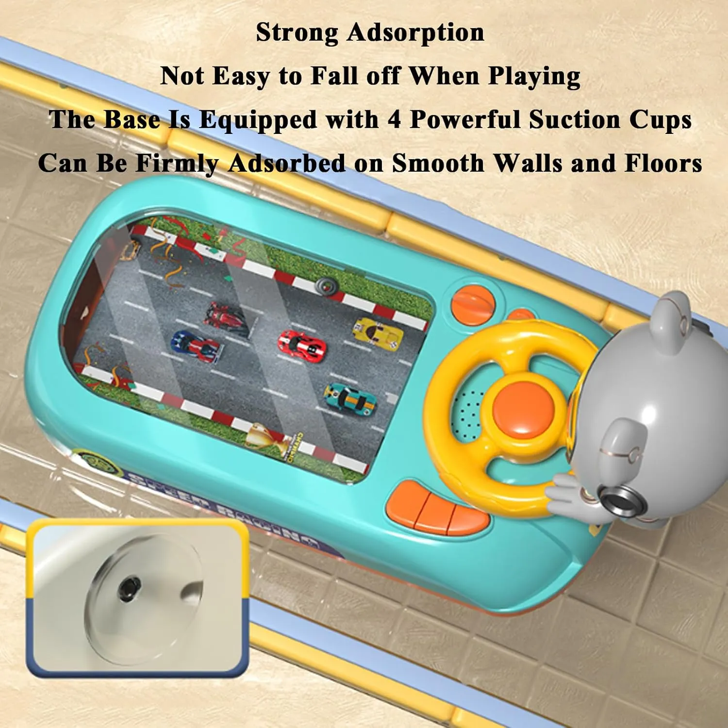 Racing Adventure Car Steering Wheel, Driving Simulator for Kids,Simulation Driving Car Toy Steering Wheel, 200 Levels to Pass for Kids 3  (Upgraded B)