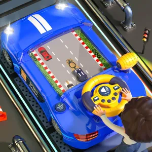 Racing Adventure Car Steering Wheel, Driving Simulator for Kids,Simulation Driving Car Toy Steering Wheel, 200 Levels to Pass for Kids 3  (Upgraded B)