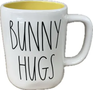 Rae Dunn by Magenta Ceramic Coffee Mug, Bunny Hugs with Yellow Interior