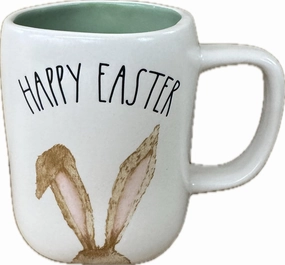 Rae Dunn by Magenta Coffee Mug, Happy Easter with Bunny Ears