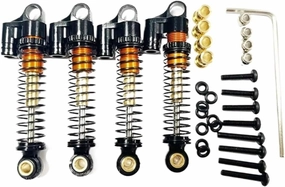 Rc Shock Absorber For FMS For FCX24 1/24 4pcs Metal 43mm Shock Absorbers Oil Dampers Black RC Crawler Car Upgrades Parts Accessories Replacement And Use
