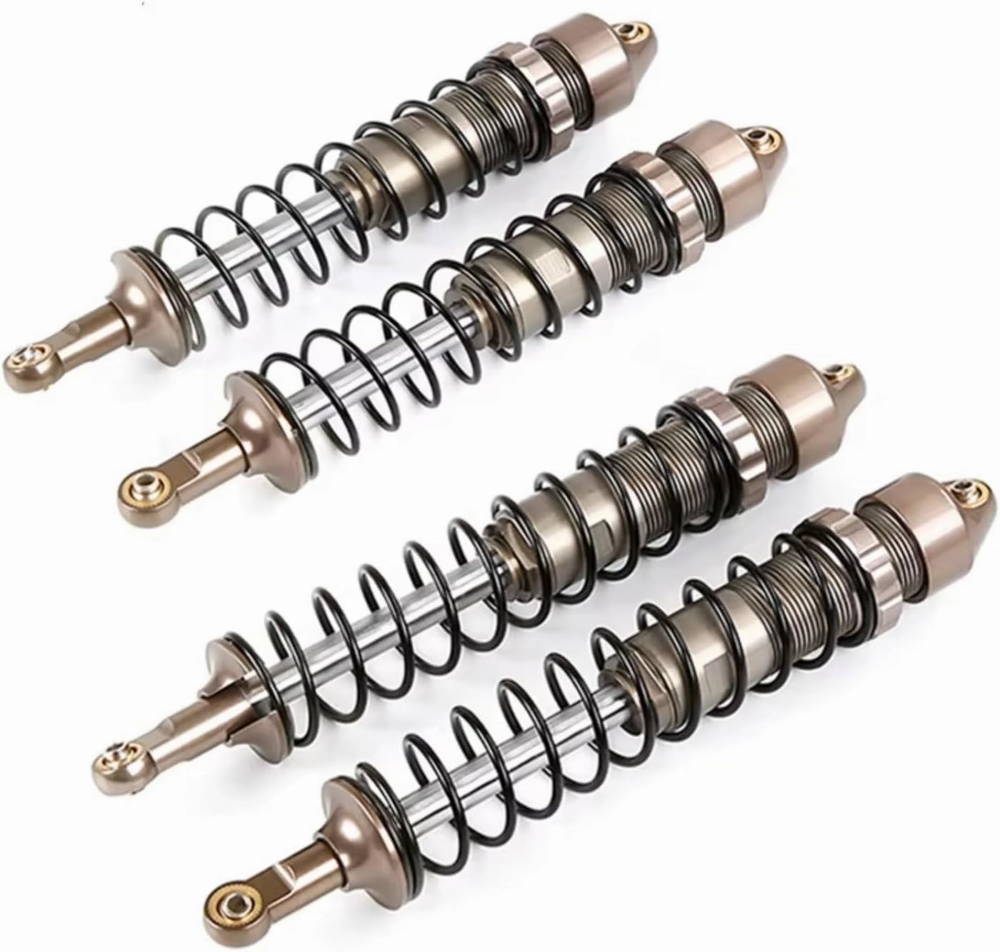 Rc Shock Absorber For HPI For Rovan For Rofun For Km Ts For Baja 5B 1/5 CNC Metal 10MM Front And Rear Shock Absorber Set For Fit Rc Car Parts Replacement Use(Gray)