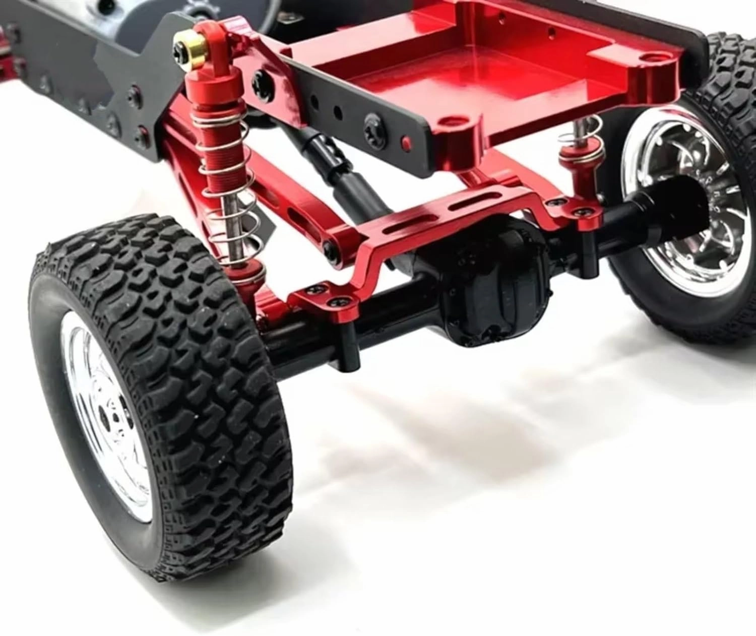 Rc Shock Absorber for MN78 for MN168 1/12 Metal Shock Absorbers and Shock Tower Mount RC Car Tracked Vehicle Parts and Accessories Upgrade Replacement and Use(Red)