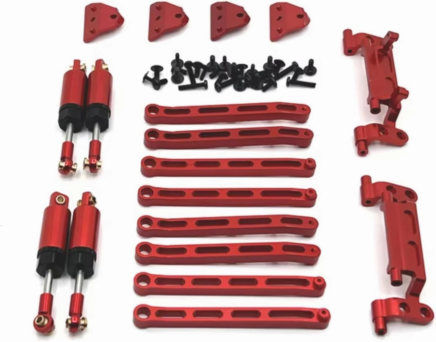 Rc Shock Absorber For MN For MN168 For MN78 1/12 Metal Suspension Rod For Seat Suspension Frame Shock Absorber Set RC Car Parts And Accessories Replacement Use(Red)